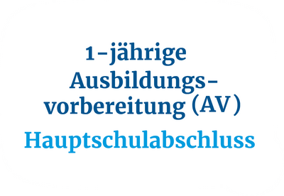 Ein einjähriger Bildungsgang zur Arbeitsvorbereitung für den Hauptschulabschluss wird vorgestellt.