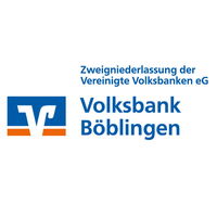 Das Logo der Volksbank Böblingen zeigt den Namen und das Symbol der Zweigniederlassung der Vereinigte Volksbanken eG.